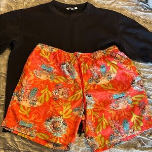 RSVLTS x Nickelodeon Colorful Shorts size adult Large and UNIQLO Shirt